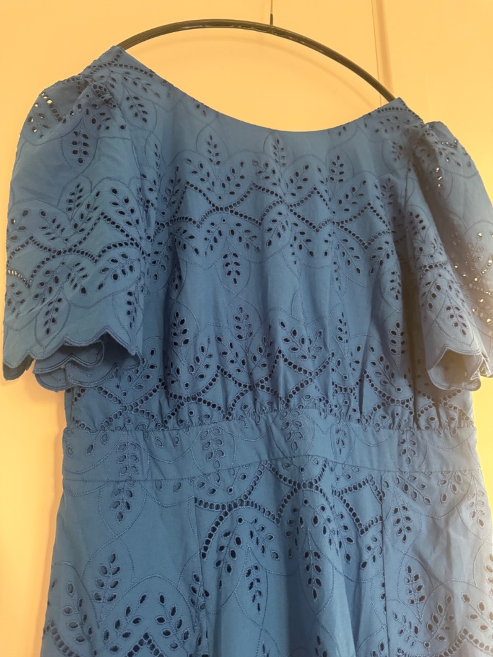 Sézane Ladya Embroidered Midi Dress in Vibrant Blue FR 44/ US 12 (New) - Picture 6 of 7